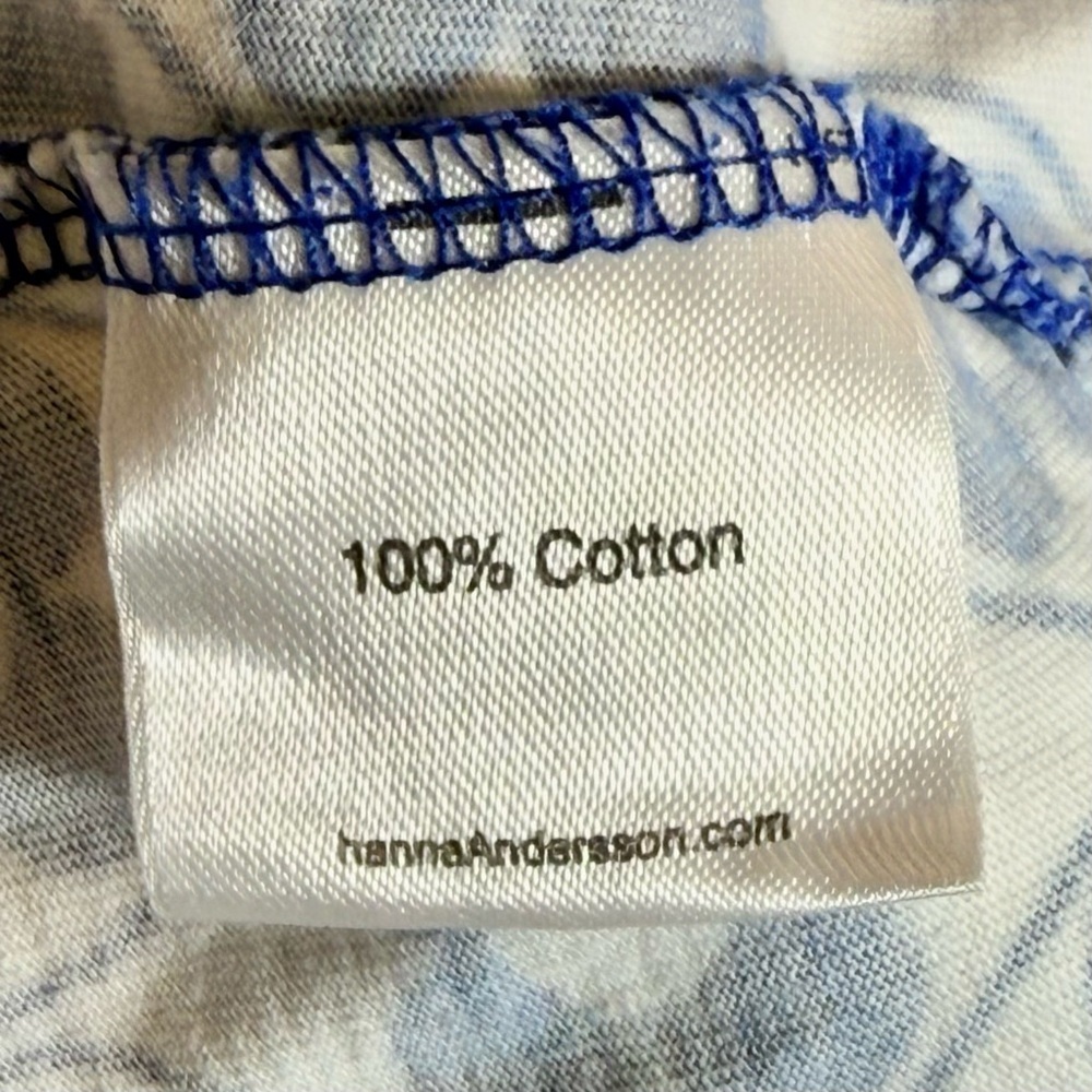 Hanna Andersson Knot Back Dress Girls 18-24M 80 cm Cotton Racerback Blue Sea - Picture 5 of 5